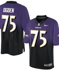 Nike Baltimore Ravens #75 Jonathan Ogden Purple/Black Men's Stitched NFL Elite Fadeaway Fashion Jersey Men's
