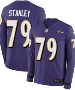 Nike Baltimore Ravens #79 Ronnie Stanley Purple Team Color Men's Stitched NFL Limited Therma Long Sleeve Jersey Men's