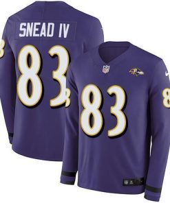 Nike Baltimore Ravens #83 Willie Snead IV Purple Team Color Men's Stitched NFL Limited Therma Long Sleeve Jersey Men's