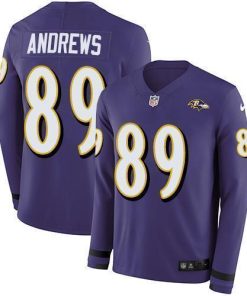 Nike Baltimore Ravens #89 Mark Andrews Purple Team Color Men's Stitched NFL Limited Therma Long Sleeve Jersey Men's