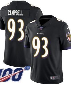 Nike Baltimore Ravens #93 Calais Campbell Black Alternate Men's Stitched NFL 100th Season Vapor Untouchable Limited Jersey Men's