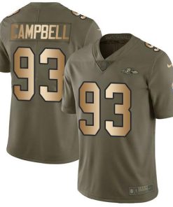Nike Baltimore Ravens #93 Calais Campbell Olive/Gold Men's Stitched NFL Limited 2017 Salute To Service Jersey Men's