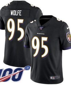 Nike Baltimore Ravens #95 Derek Wolfe Black Alternate Men's Stitched NFL 100th Season Vapor Untouchable Limited Jersey Men's