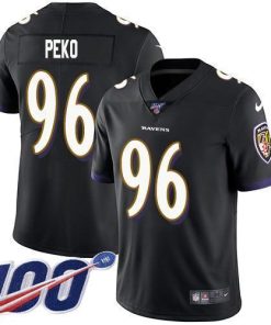 Nike Baltimore Ravens #96 Domata Peko Sr Black Alternate Men's Stitched NFL 100th Season Vapor Untouchable Limited Jersey Men's