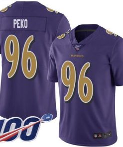 Nike Baltimore Ravens #96 Domata Peko Sr Purple Men's Stitched NFL Limited Rush 100th Season Jersey Men's