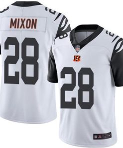 Nike Bengals #28 Joe Mixon White Men's Stitched NFL Limited Rush Jersey