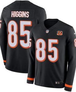 Nike Bengals #85 Tee Higgins Black Team Color Men's Stitched NFL Limited Therma Long Sleeve Jersey