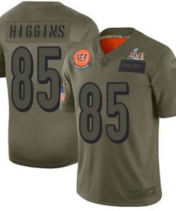 Nike Bengals #85 Tee Higgins Camo Super Bowl LVI Patch Men's Stitched NFL Limited 2019 Salute To Service Jersey