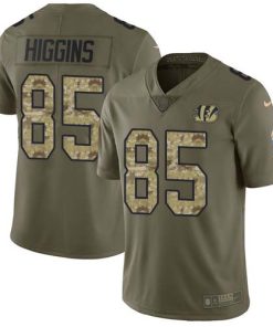 Nike Bengals #85 Tee Higgins Olive/Camo Men's Stitched NFL Limited 2017 Salute To Service Jersey