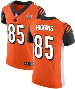 Nike Bengals #85 Tee Higgins Orange Alternate Super Bowl LVI Patch Men's Stitched NFL New Elite Jersey