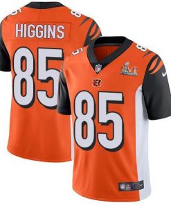 Nike Bengals #85 Tee Higgins Orange Alternate Super Bowl LVI Patch Men's Stitched NFL Vapor Untouchable Limited Jersey