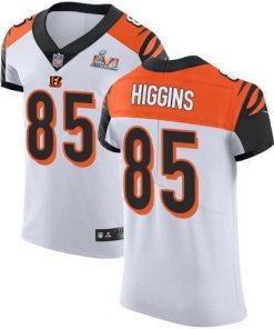 Nike Bengals #85 Tee Higgins White Super Bowl LVI Patch Men's Stitched NFL Vapor Untouchable Elite Jersey