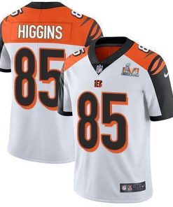 Nike Bengals #85 Tee Higgins White Super Bowl LVI Patch Men's Stitched NFL Vapor Untouchable Limited Jersey