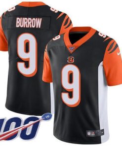 Nike Bengals #9 Joe Burrow Black Team Color Men's Stitched NFL 100th Season Vapor Untouchable Limited Jersey