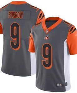 Nike Bengals #9 Joe Burrow Silver Men's Stitched NFL Limited Inverted Legend Jersey