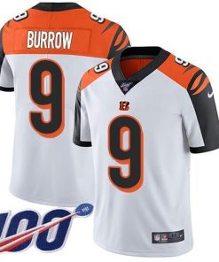 Nike Bengals #9 Joe Burrow White Men's Stitched NFL 100th Season Vapor Untouchable Limited Jersey