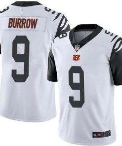 Nike Bengals #9 Joe Burrow White Men's Stitched NFL Limited Rush Jersey