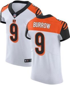Nike Bengals #9 Joe Burrow White Men's Stitched NFL New Elite Jersey