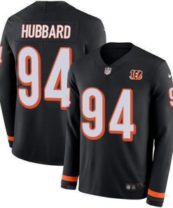 Nike Bengals #94 Sam Hubbard Black Team Color Men's Stitched NFL Limited Therma Long Sleeve Jersey