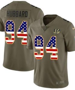 Nike Bengals #94 Sam Hubbard Olive/USA Flag Men's Stitched NFL Limited 2017 Salute To Service Jersey