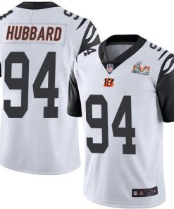 Nike Bengals #94 Sam Hubbard White Super Bowl LVI Patch Men's Stitched NFL Limited Rush Jersey