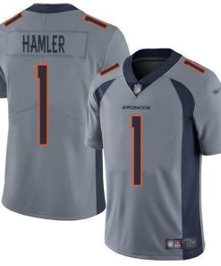 Nike Broncos #1 KJ Hamler Gray Men's Stitched NFL Limited Inverted Legend Jersey