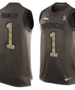 Nike Broncos #1 KJ Hamler Green Men's Stitched NFL Limited Salute To Service Tank Top Jersey
