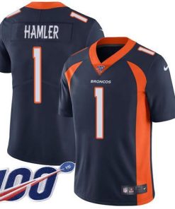 Nike Broncos #1 KJ Hamler Navy Blue Alternate Men's Stitched NFL 100th Season Vapor Untouchable Limited Jersey