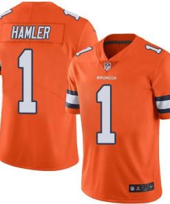 Nike Broncos #1 KJ Hamler Orange Men's Stitched NFL Limited Rush Jersey