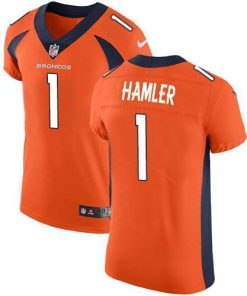 Nike Broncos #1 KJ Hamler Orange Team Color Men's Stitched NFL Vapor Untouchable Elite Jersey