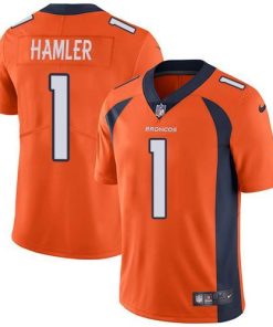Nike Broncos #1 KJ Hamler Orange Team Color Men's Stitched NFL Vapor Untouchable Limited Jersey