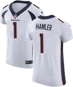 Nike Broncos #1 KJ Hamler White Men's Stitched NFL New Elite Jersey