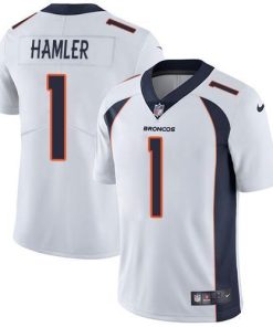 Nike Broncos #1 KJ Hamler White Men's Stitched NFL Vapor Untouchable Limited Jersey