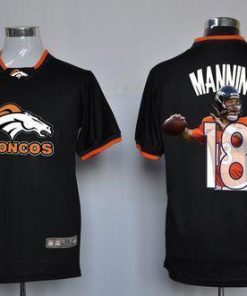 Nike Broncos #18 Peyton Manning Black Men's NFL Game All Star Fashion Jersey