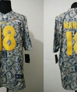 Nike Broncos #18 Peyton Manning Dollar Fashion Men's Stitched NFL Elite Jersey