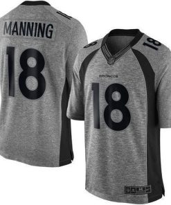 Nike Broncos #18 Peyton Manning Gray Men's Stitched NFL Limited Gridiron Gray Jersey