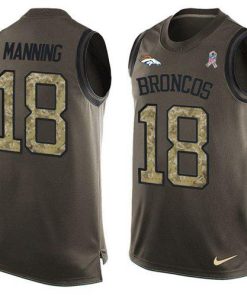 Nike Broncos #18 Peyton Manning Green Men's Stitched NFL Limited Salute To Service Tank Top Jersey
