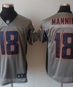 Nike Broncos #18 Peyton Manning Grey Shadow Men's Stitched NFL Elite Jersey