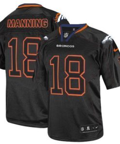 Nike Broncos #18 Peyton Manning Lights Out Black Men's Stitched NFL Elite Jersey