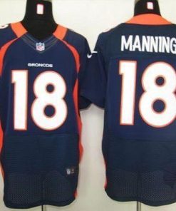 Nike Broncos #18 Peyton Manning Navy Blue Men's Stitched NFL Elite Jersey