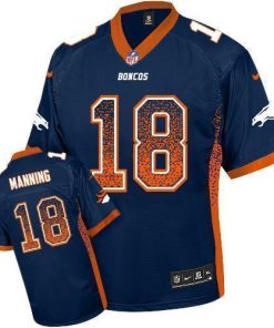 Nike Broncos #18 Peyton Manning Navy Blue Alternate Men's Stitched NFL Elite Drift Fashion Jersey
