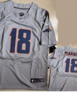 Nike Broncos #18 Peyton Manning New Grey Shadow Men's Stitched NFL Elite Jersey