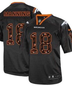 Nike Broncos #18 Peyton Manning New Lights Out Black Men's Stitched NFL Elite Jersey