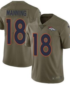 Nike Broncos #18 Peyton Manning Olive Men's Stitched NFL Limited 2017 Salute To Service Jersey