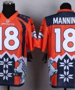 Nike Broncos #18 Peyton Manning Orange Men's Stitched NFL Elite Noble Fashion Jersey