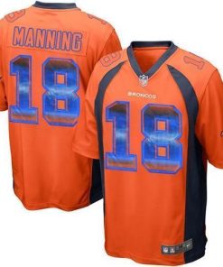 Nike Broncos #18 Peyton Manning Orange Team Color Men's Stitched NFL Limited Strobe Jersey