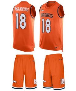 Nike Broncos #18 Peyton Manning Orange Team Color Men's Stitched NFL Limited Tank Top Suit Jersey