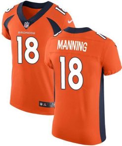 Nike Broncos #18 Peyton Manning Orange Team Color Men's Stitched NFL Vapor Untouchable Elite Jersey