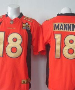Nike Broncos #18 Peyton Manning Orange Team Color Super Bowl 50 Collection Men's Stitched NFL Elite Jersey