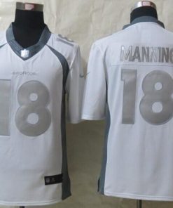 Nike Broncos #18 Peyton Manning White Men's Stitched NFL Limited Platinum Jersey